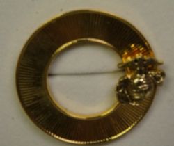 Commemorative Gold  Broach With Eagle, Globe & Anchor