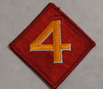 Patch- 4th Marine Division Red and Gold