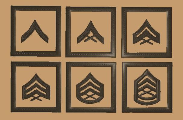 Patch- 2x2 USMC Velcro Rank patches set of 2